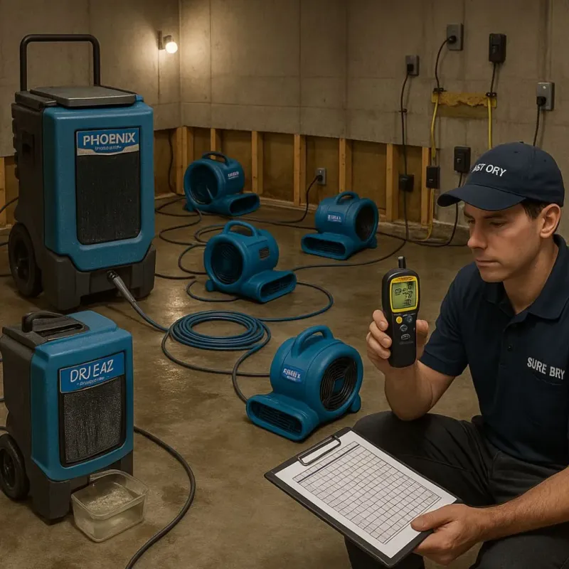 Structural Drying and Dehumidification process in Arlington County, VA